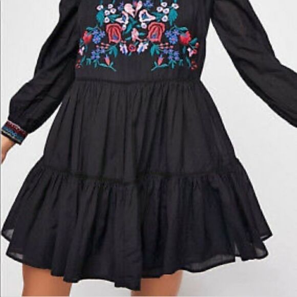 Free People Black Floral Embroidered Dress NWT! - Picture 13 of 15